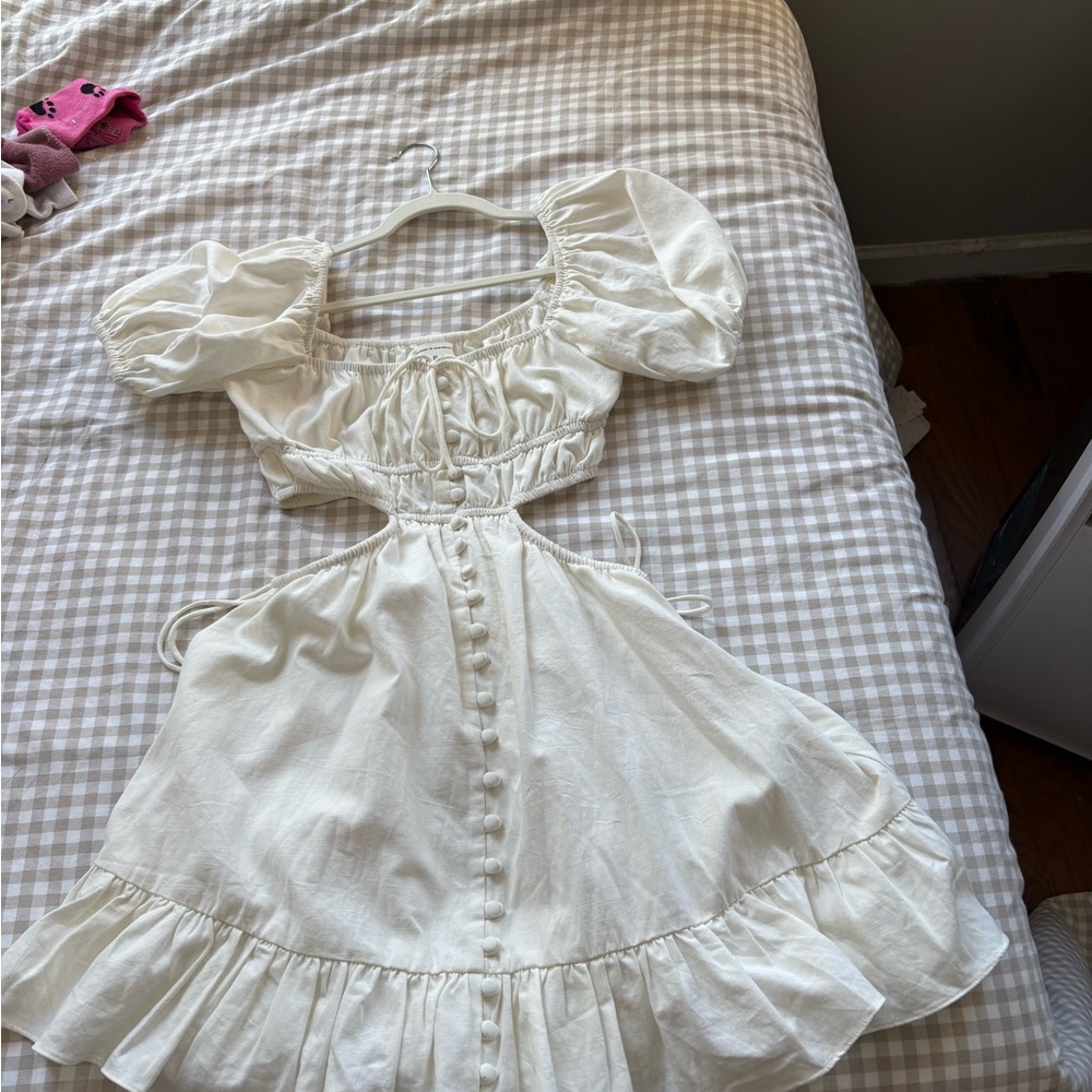 Sabo Skirt Cream Puff Sleeve Dress